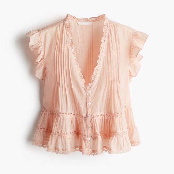 H&M Peach Pink Ruffled Blouse - Picture 2 of 3